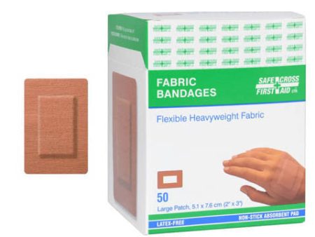 Fabric Bandages, Large Patch, 5.1 x 7.6 cm 50 Box on Sale