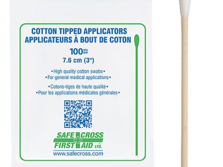 Cotton Tipped Applicators, Single-End, 100 Package - Sterile - 7.6 cm Discount