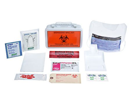 Biohazard Clean-Up Spill Kit, Deluxe, 10 Unit, Metal Box Fashion