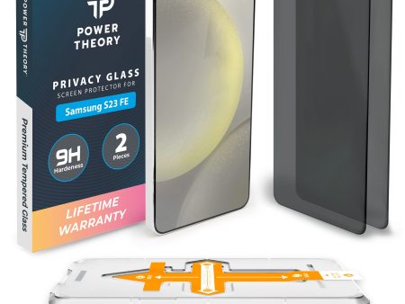 Power Theory compatible with Samsung Galaxy S23 FE Privacy Screen Protector Tempered Glass [2-Pack] Online now