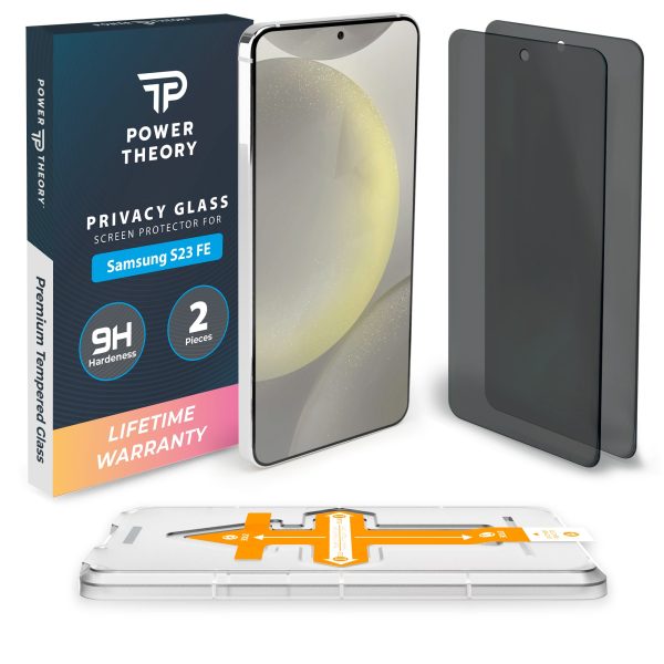 Power Theory compatible with Samsung Galaxy S23 FE Privacy Screen Protector Tempered Glass [2-Pack] Online now