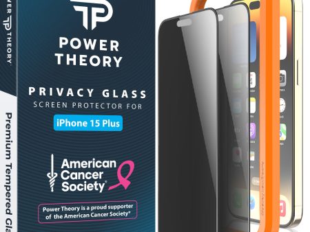 iPhone 15 Plus Tempered Glass Privacy Screen Protector and Easy Install Kit [2-Pack] Online Sale