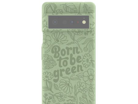 Sage Green Born to be green Google Pixel 6 Pro Case Discount