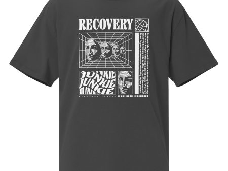 Vapor Wave Recovery Junkie Oversized faded t-shirt Discount