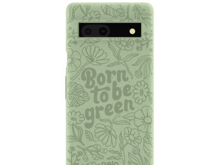 Sage Green Born to be green Google Pixel 7a Case Discount