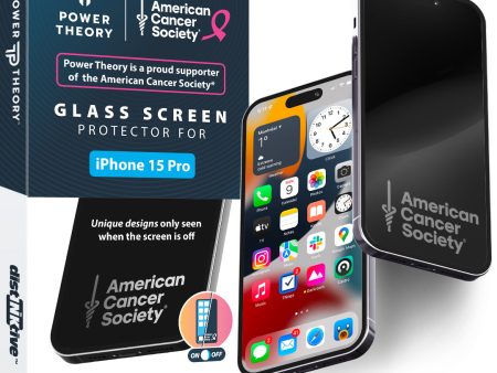 iPhone 15 Pro Tempered Glass Screen Protector Benefitting The American Cancer Society [2-Pack] Online now