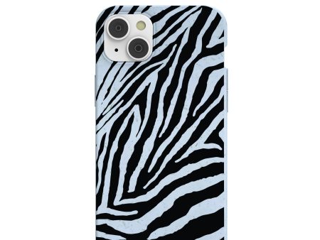 Powder Blue Zebra iPhone 14 Plus Case with MagSafe Module Cheap