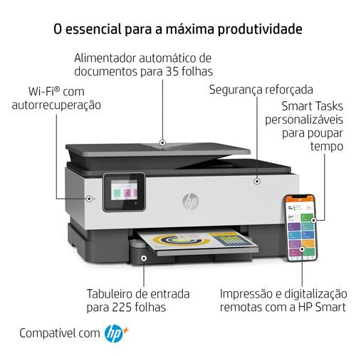 Impressora HP Officejet Pro 8022E  - HP+ | USB - Wi-Fi - Ecrã tátil - Instant Ink - 229W7B For Sale