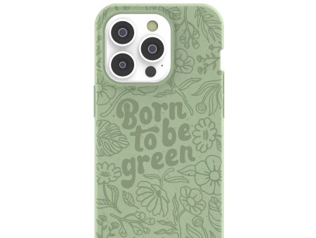 Sage Green Born to be green iPhone 14 Pro Case with MagSafe Module Supply