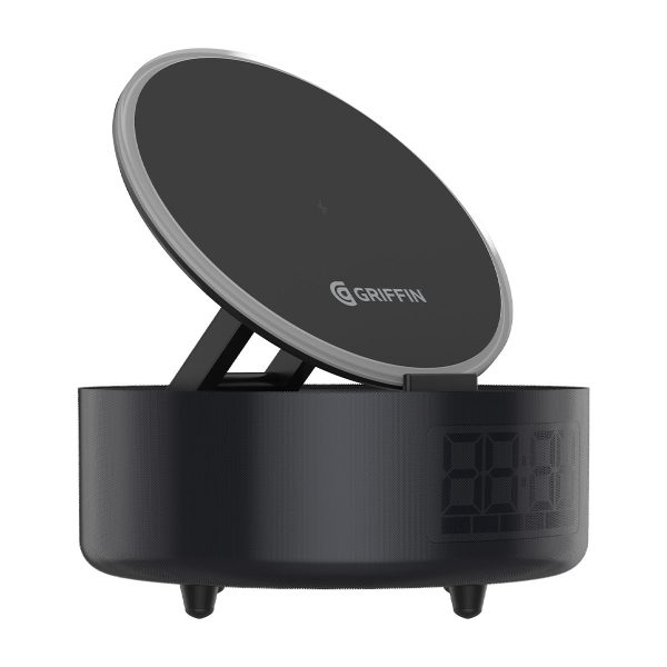 Griffin 15W Wireless Alarm Clock Charging Dock with Bluetooth Speaker Supply