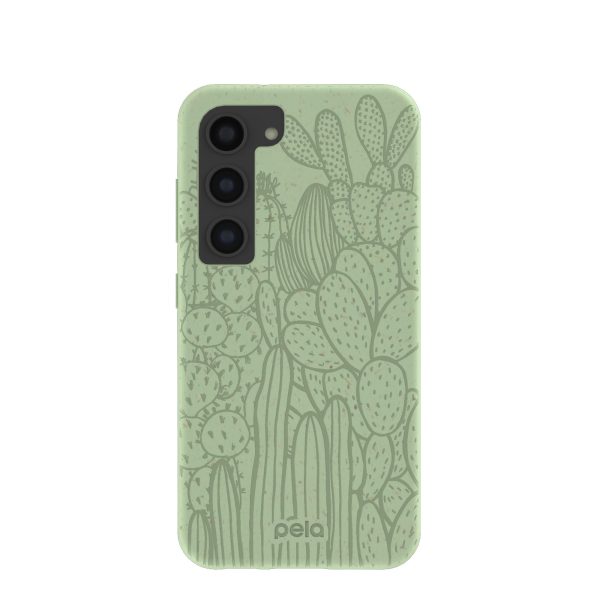 Sage Green Cacti Samsung Galaxy S23 Case Discount