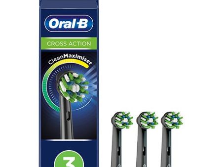 Recargas para Escovas de Dentes Elétrica Oral-B Cross Action com Clean Maximiser - Preto - 3 Uni. For Cheap