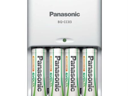 Carregador de Pilhas Panasonic BQ-CC03 + 4 Pilhas on Sale