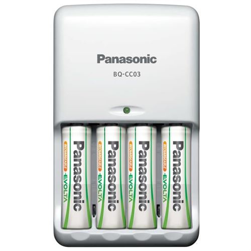 Carregador de Pilhas Panasonic BQ-CC03 + 4 Pilhas on Sale