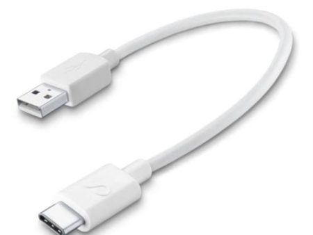 Cabo de Dados Cellularline Tipo A Tipo C USB 2.0 0.15m Branco For Sale