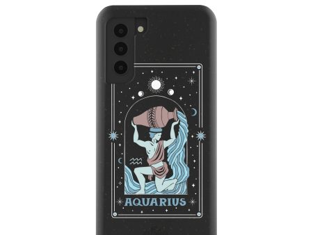 Black Aquarius Samsung Galaxy S21 Case Cheap