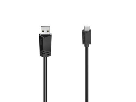 Cabo de Dados Hama USB-A   USB-C 1.5m Preto (200632) Hot on Sale