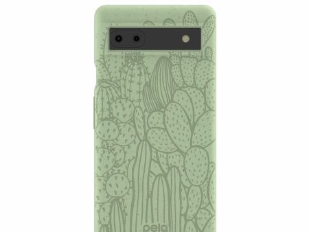 Sage Green Cacti Google Pixel 6a Case For Sale