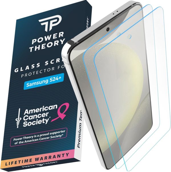 Samsung S24 Plus Tempered Glass Screen Protector Benefitting The American Cancer Society [2-Pack] Online Hot Sale