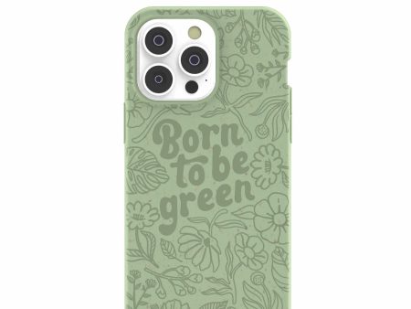 Sage Green Born to be green iPhone 14 Pro Max Case with MagSafe Module Discount