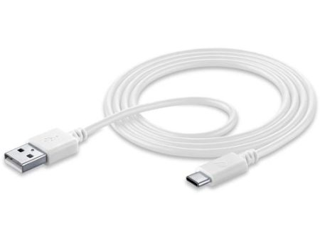 Cabo de Dados Cellularline Tipo A Tipo C USB 2.0 1.2m Branco Hot on Sale