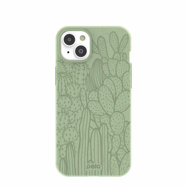 Sage Green Cacti iPhone 14 Plus Case with MagSafe Module Hot on Sale