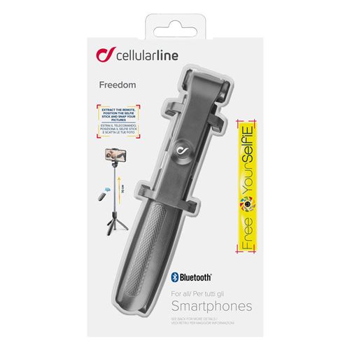 Selfie Stick Cellularline Freedom Tripé Bluetooth Fashion