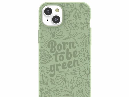 Sage Green Born to be green iPhone 14 Plus Case with MagSafe Module Discount