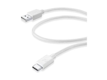 Cabo de Dados Cellularline Tipo A Tipo C USB 3.0 0.6m Branco Online Hot Sale