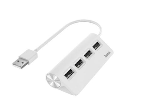 HUB USB 2.0 Hama 4 Portas Branco 200120 Fashion