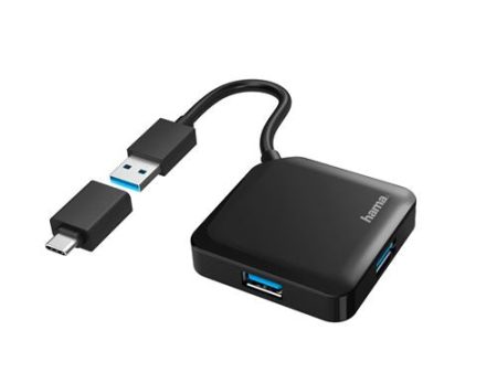 HUB USB 3.2 Hama 4 Portas Preto (200116) Online