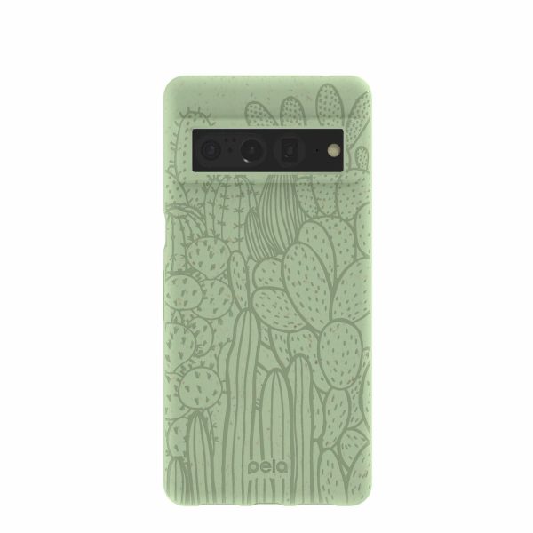 Sage Green Cacti Google Pixel 7 Pro Case For Discount