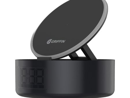 Griffin 15W Wireless Alarm Clock Charging Dock with Bluetooth Speaker Supply