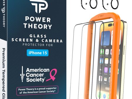 iPhone 15 Tempered Glass Screen Protector with Camera Lens Protectors and Easy Install Kit  [2-Pack] For Cheap