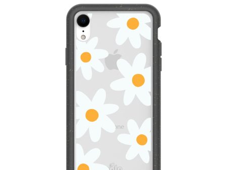 Clear Daisy iPhone XR Case With Black Ridge on Sale