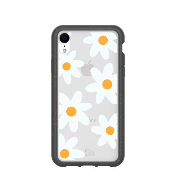 Clear Daisy iPhone XR Case With Black Ridge on Sale