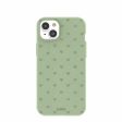 Sage Green Hearts iPhone 14 Plus Case with MagSafe Module Hot on Sale