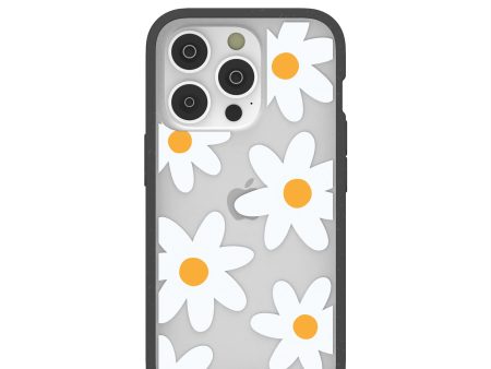 Clear Daisy iPhone 14 Pro Case With Black Ridge on Sale