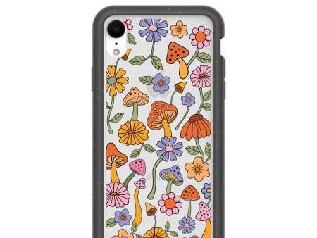 Clear Shrooms and Blooms iPhone XR Case With Black Ridge Discount