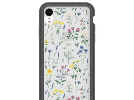 Clear Shadow Blooms iPhone XR Case With Black Ridge Online now