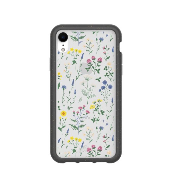 Clear Shadow Blooms iPhone XR Case With Black Ridge Online now