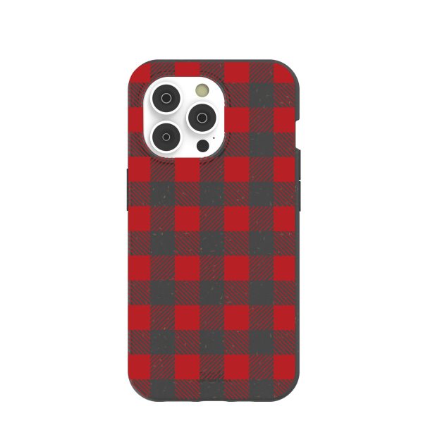 Black Flannel iPhone 14 Pro Case with MagSafe Module For Discount