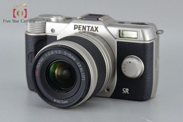 Count 682  Excellent!! PENTAX Q10 Silver 12.4 MP Digital Camera 5-15mm Lens Kit Supply