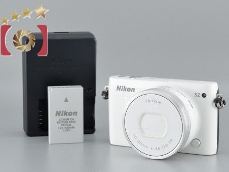 Count 426  Excellent!! Nikon 1 S2 White 14.1 MP + 10-30mm f 3.5-5.6 Lens Kit on Sale