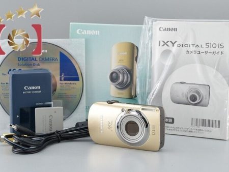 Excellent!! Canon IXY DIGITAL 510 IS Gold 12.1 MP Digital Camera w Box on Sale