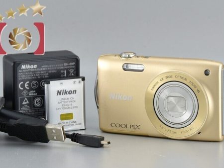 Very Good!! NIkon COOLPIX S3300 Gold 16.0 MP Digital Camera on Sale