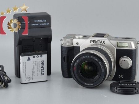 Count 682  Excellent!! PENTAX Q10 Silver 12.4 MP Digital Camera 5-15mm Lens Kit Supply