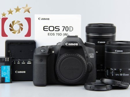 Canon EOS 70D 20.2 MP DSLR EF-S 18-55 55-250 Lenses Supply