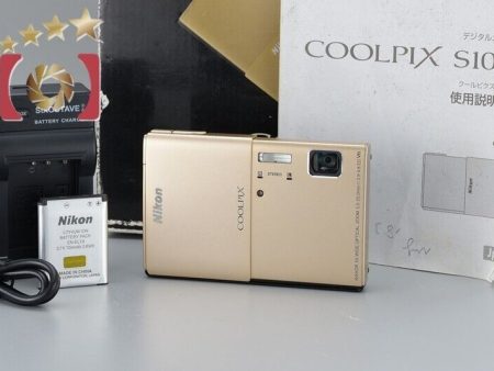 Excellent!! Nikon COOLPIX S100 Gold 16.0 MP Digital Camera w Box on Sale